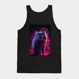 Stray Cyberpunk Cat Staring Into Your Soul Tank Top
